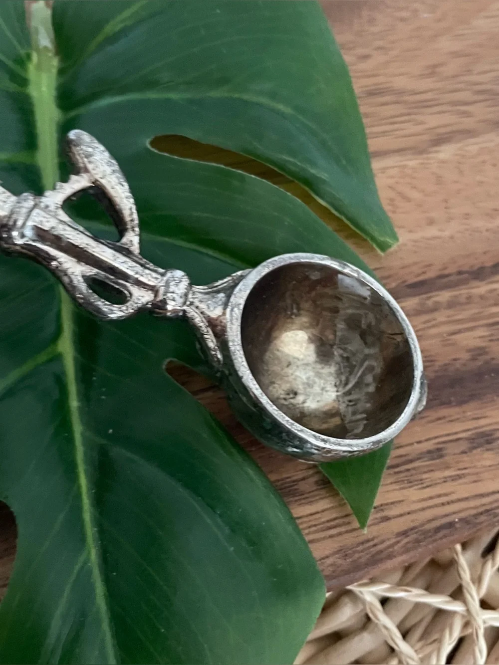 PartyLite vintage silver plated ice cream scoop candle snuffer with tarnish